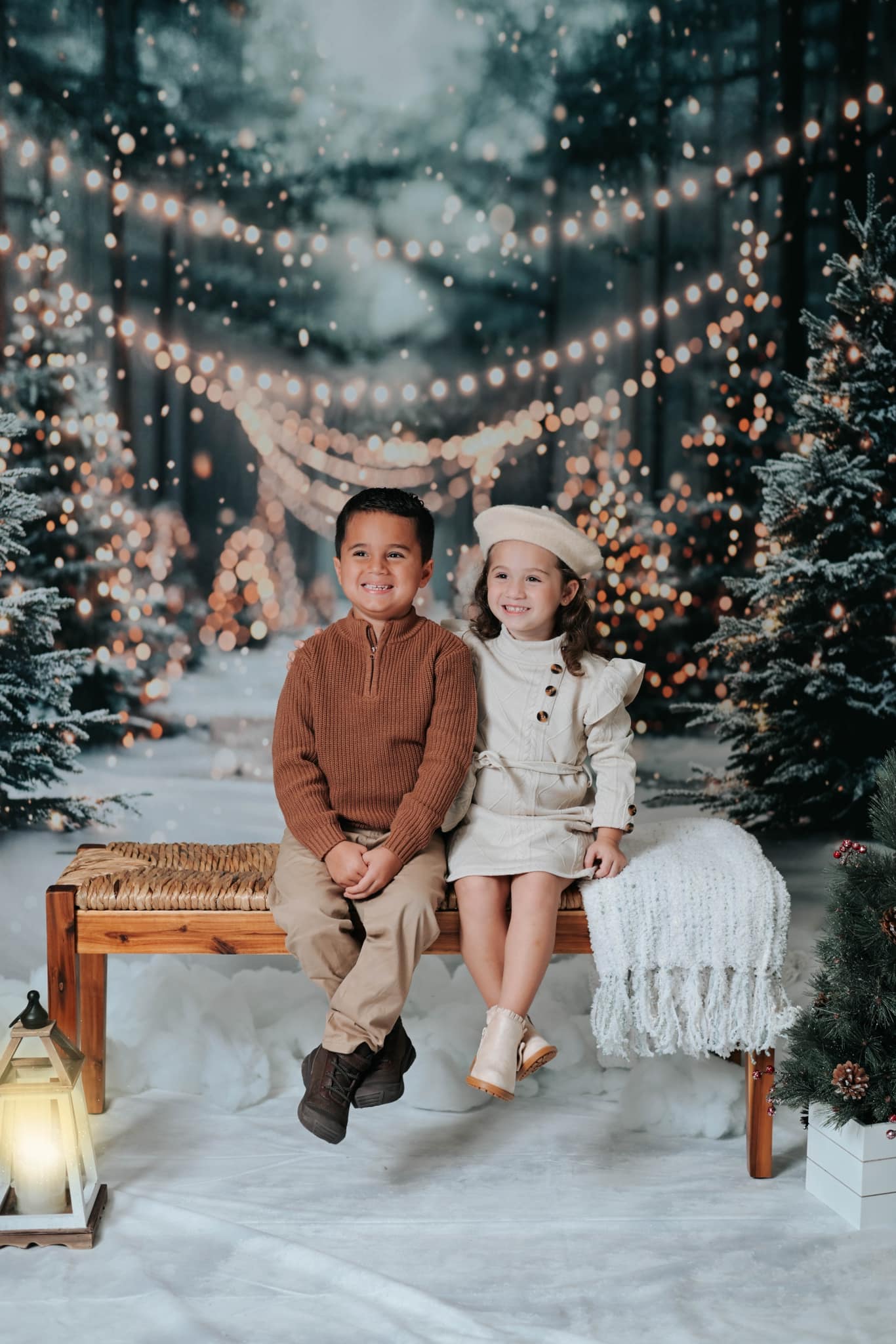 Offres Éclair #4 Kate Hiver Noël Extérieur Forêt Neige Lumière Toile de fond conçue par Emetselch - Kate Backdrop FR