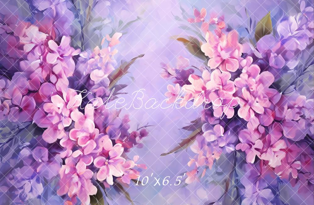 Kate Beaux-Arts Violet foncé Fleurs Fête des mères Toile de fond conçue par GQ - Kate Backdrop FR