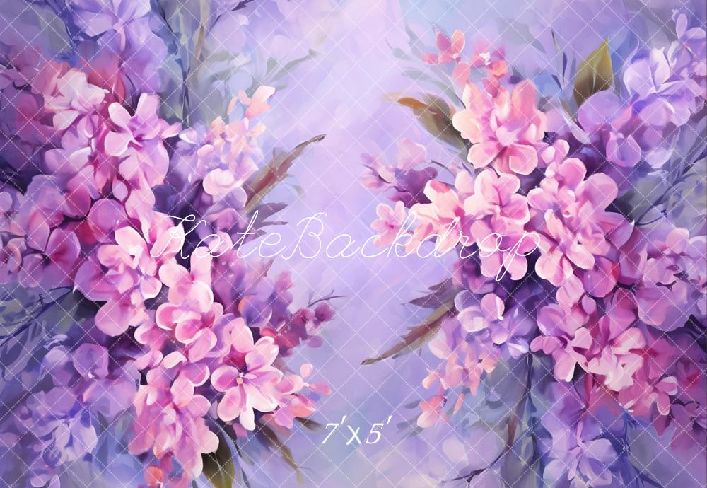 Kate Beaux-Arts Violet foncé Fleurs Fête des mères Toile de fond conçue par GQ - Kate Backdrop FR