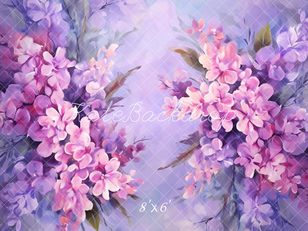 Kate Beaux-Arts Violet foncé Fleurs Fête des mères Toile de fond conçue par GQ - Kate Backdrop FR