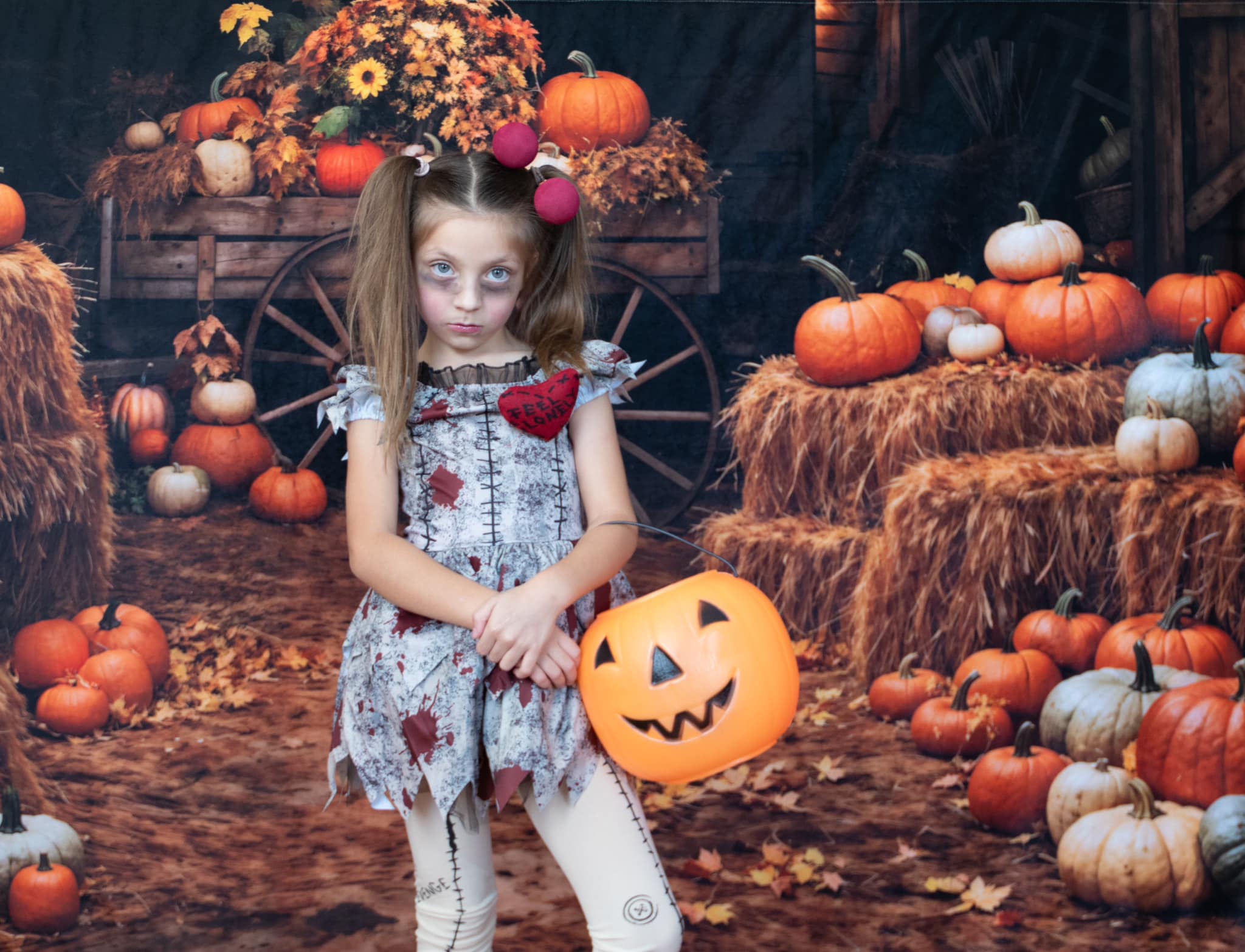 Kate Automne Citrouille Brun Grange en bois Toile de fond conçue par Chain Photographie - Kate Backdrop FR