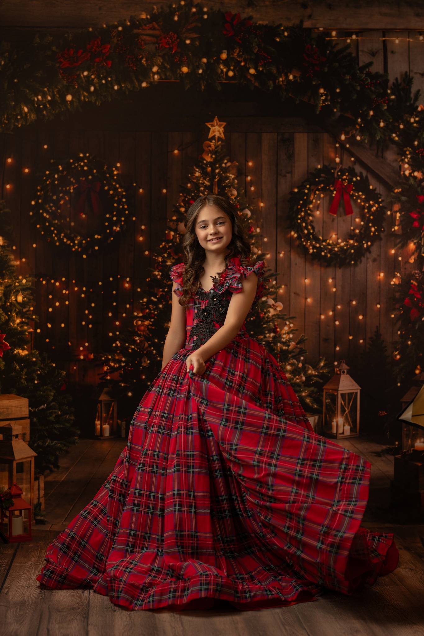 Kate Noël Nuit Brun foncé Grange en bois Arche Toile de fond conçue par Chain Photographie - Kate Backdrop FR