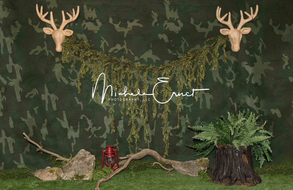 Kate Camouflage Forêt Cake smash Toile de fond conçue par Michele Ernst Photographie - Kate Backdrop FR