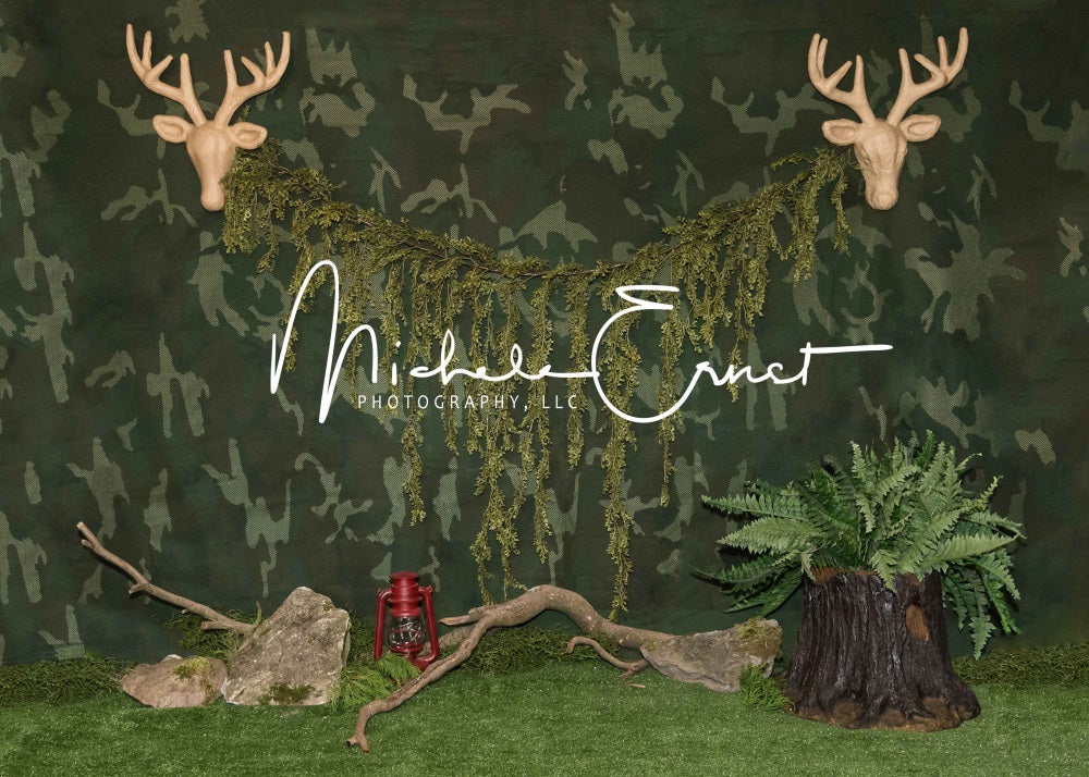 Kate Camouflage Forêt Cake smash Toile de fond conçue par Michele Ernst Photographie - Kate Backdrop FR