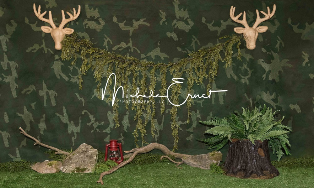 Kate Camouflage Forêt Cake smash Toile de fond conçue par Michele Ernst Photographie - Kate Backdrop FR