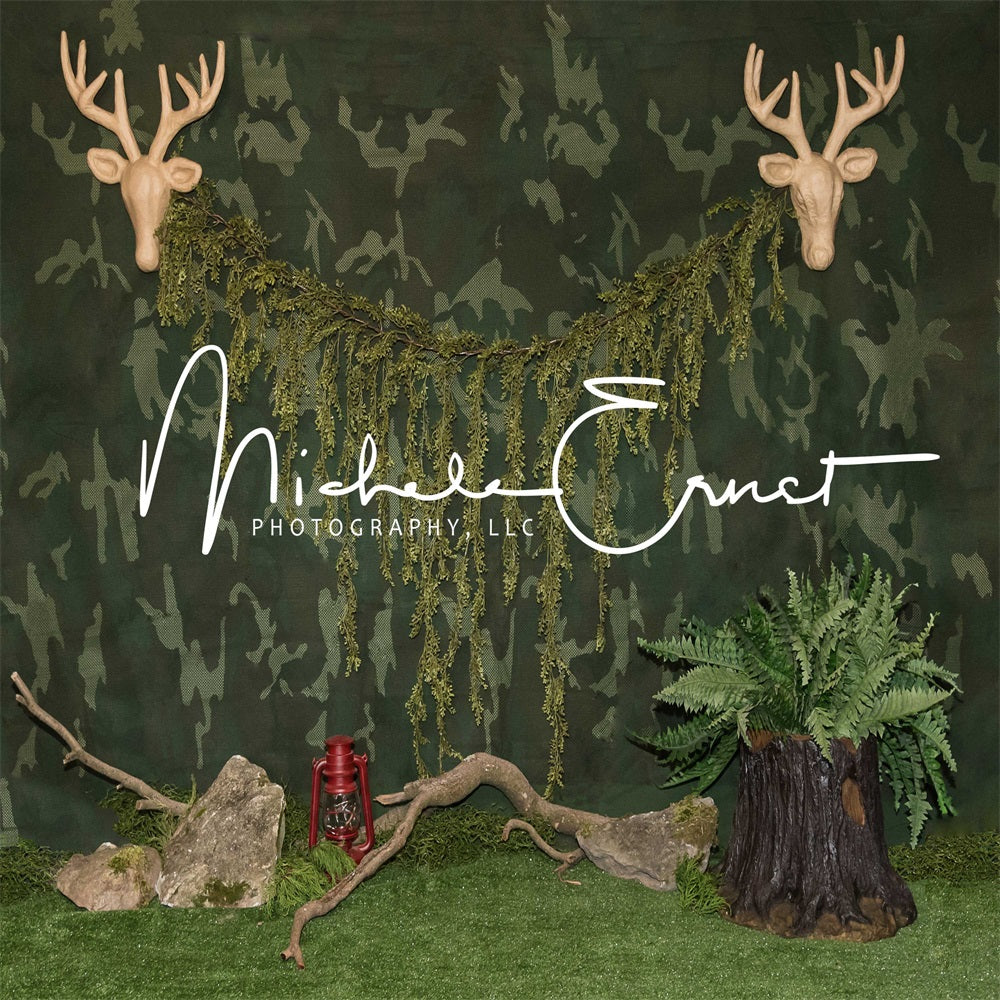 Kate Camouflage Forêt Cake smash Toile de fond conçue par Michele Ernst Photographie - Kate Backdrop FR