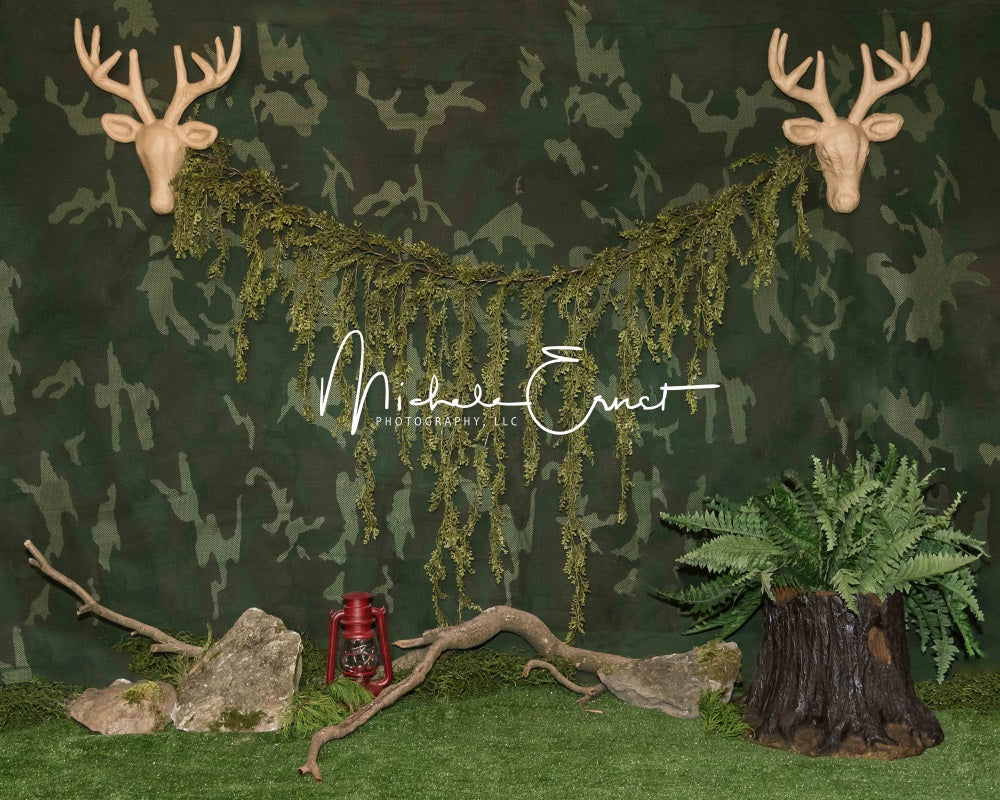 Kate Camouflage Forêt Cake smash Toile de fond conçue par Michele Ernst Photographie - Kate Backdrop FR