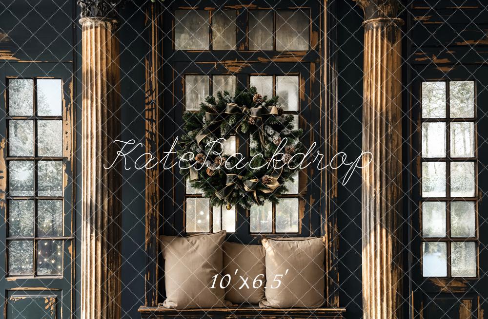 Kate Noël Intérieur Noir Rétro Minable Fenêtre Toile de fond conçue par Emetselch - Kate Backdrop FR