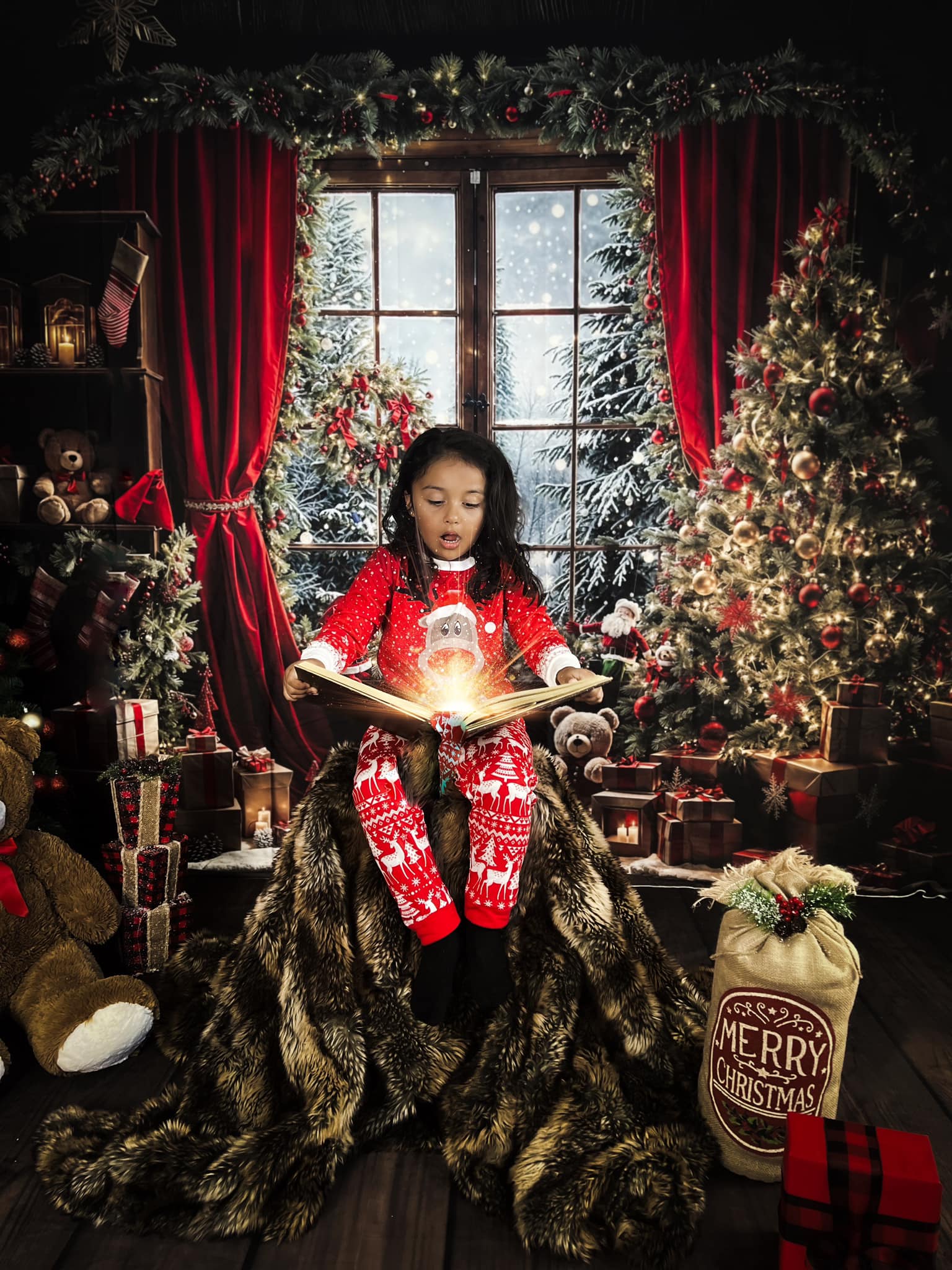 Kate Noël Rideau Rouge Fenêtre Cadeaux Ensemble de chambre - Kate Backdrop FR