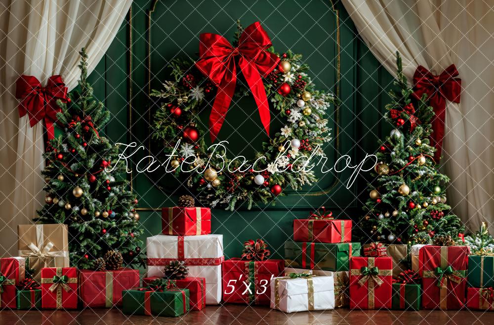Kate Noël Rideau Vert foncé Mur Vintage Cadeaux Toile de fond conçue par Emetselch - Kate Backdrop FR