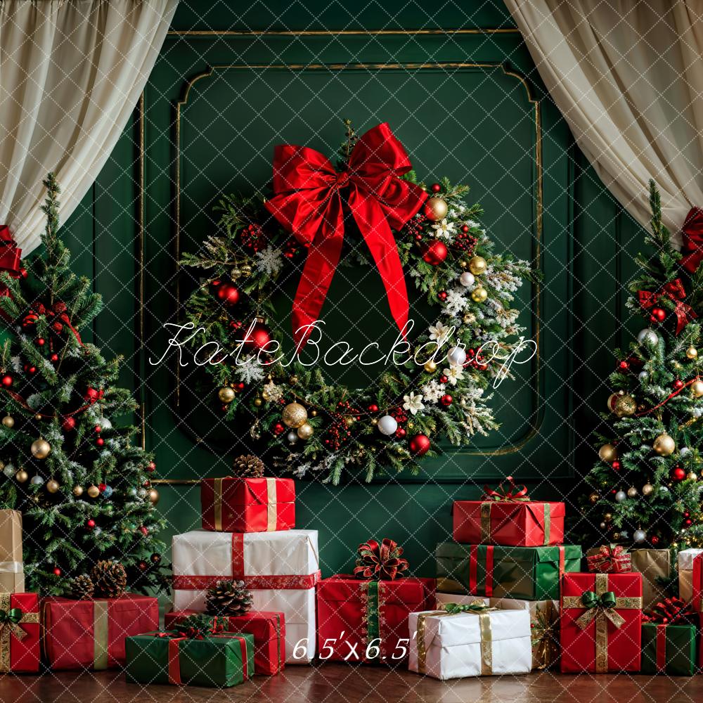 Kate Noël Rideau Vert foncé Mur Vintage Cadeaux Toile de fond conçue par Emetselch - Kate Backdrop FR