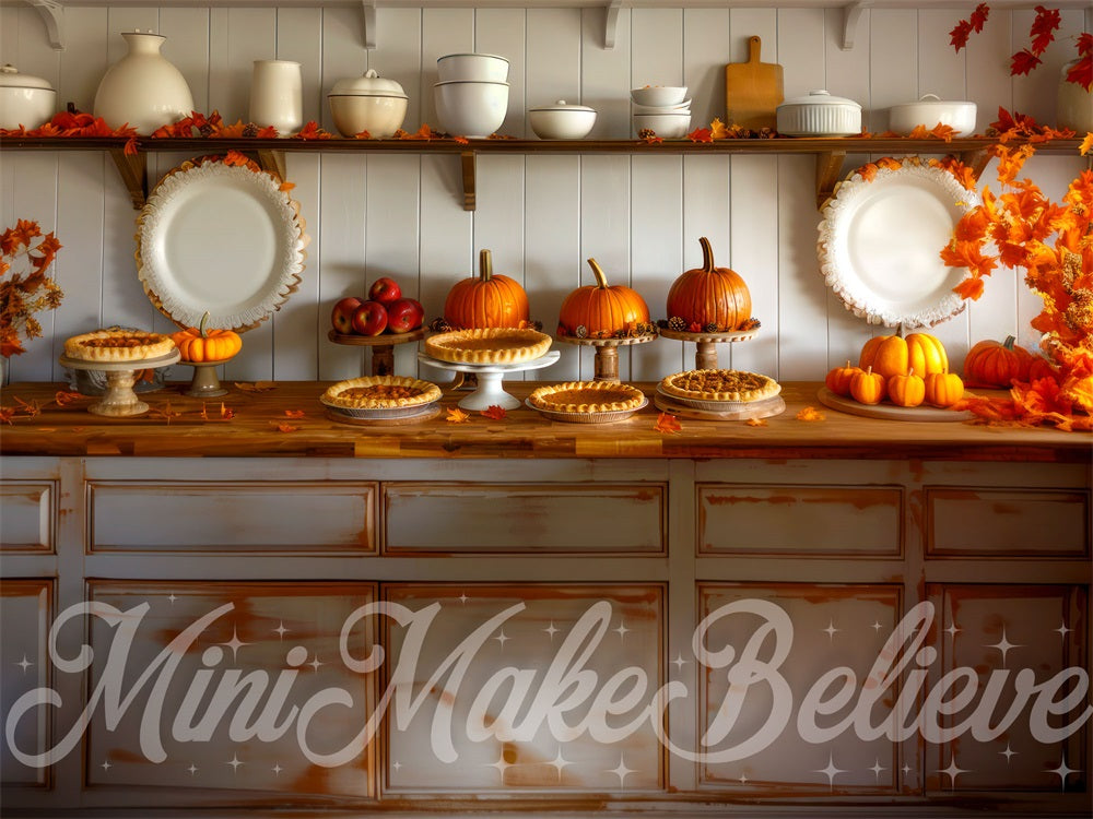 Kate Automne Cuisine Citrouille Tarte Toile de fond conçue par Mini MakeBelieve - Kate Backdrop FR