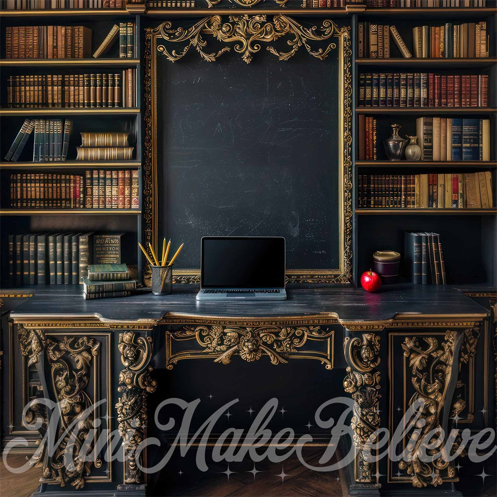 Kate Sombre Académie Étagère à livres Toile de fond conçue par Mini MakeBelieve - Kate Backdrop FR