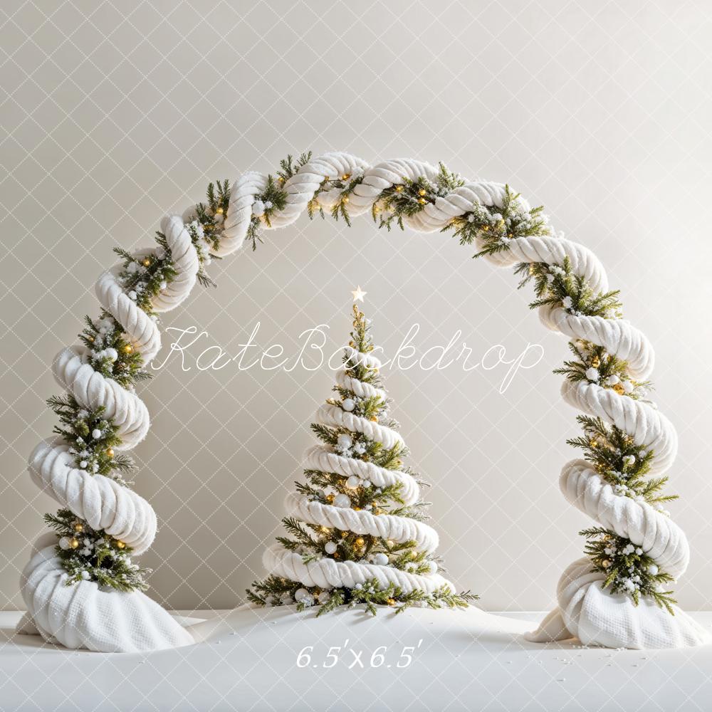 Kate Sapin de Noël Blanc Arche en spirale Toile de fond conçue par Emetselch - Kate Backdrop FR