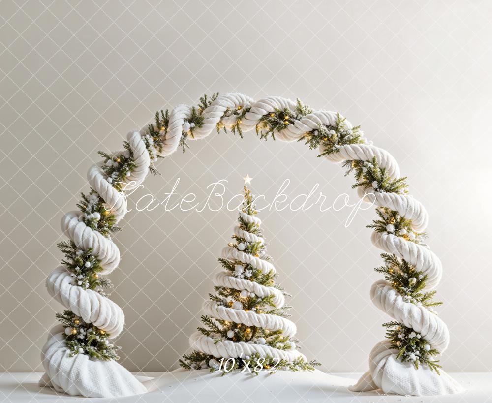 Kate Sapin de Noël Blanc Arche en spirale Toile de fond conçue par Emetselch - Kate Backdrop FR