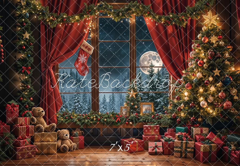 Kate Noël Ours en peluche Rideau Fenêtre Toile de fond conçue par Emetselch - Kate Backdrop FR