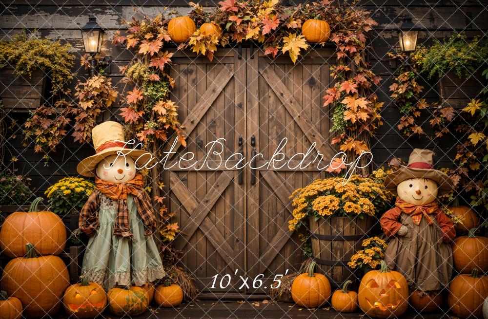 Kate Halloween Citrouille Épouvantail Porte Toile de fond conçue par Emetselch - Kate Backdrop FR