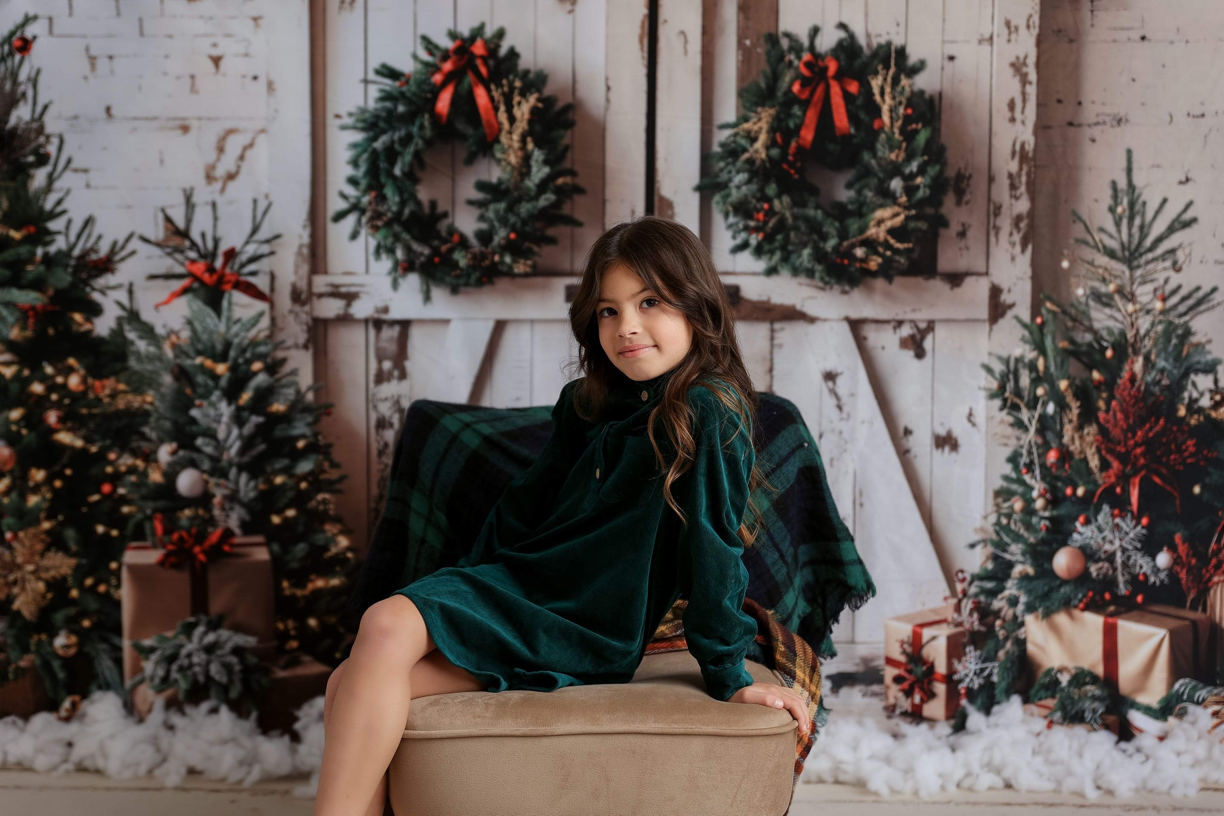 Kate Noël Blanc Porte Minable Cadeaux Toile de fond conçue par Emetselch - Kate Backdrop FR