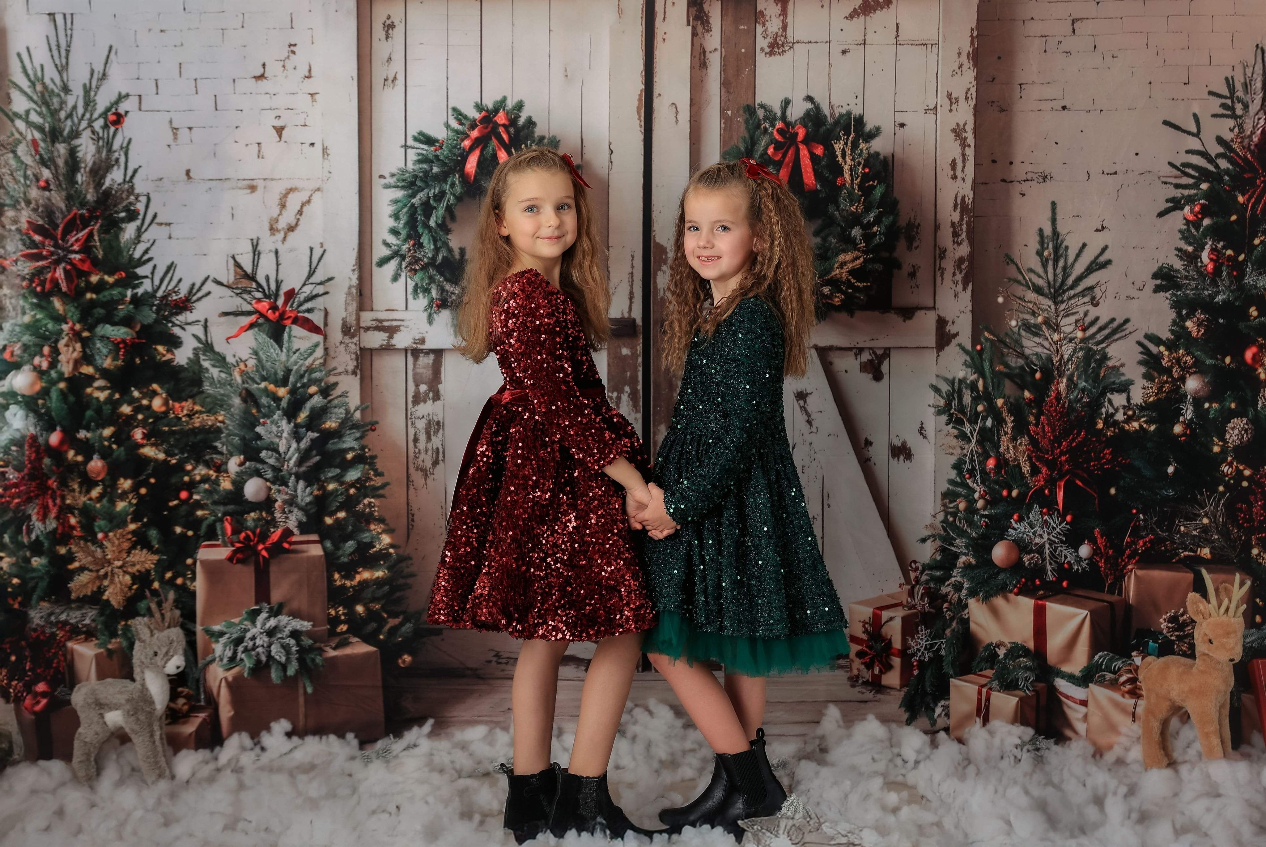 Kate Noël Blanc Porte Minable Cadeaux Toile de fond conçue par Emetselch - Kate Backdrop FR