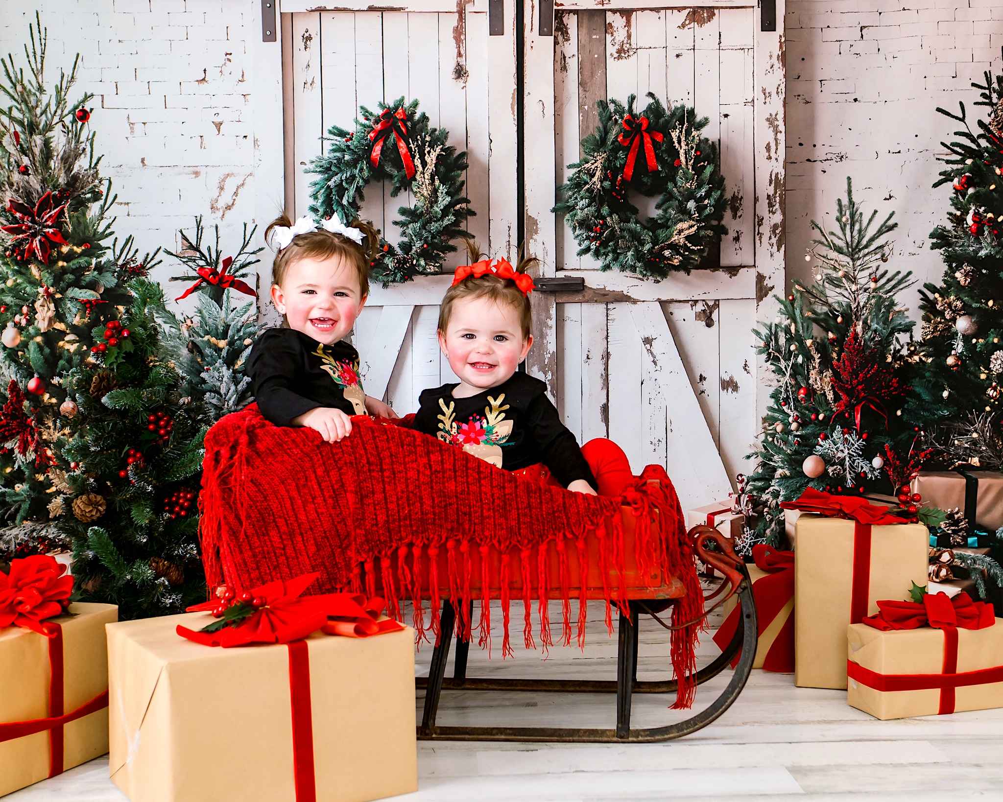 Kate Noël Blanc Porte Minable Cadeaux Toile de fond conçue par Emetselch - Kate Backdrop FR