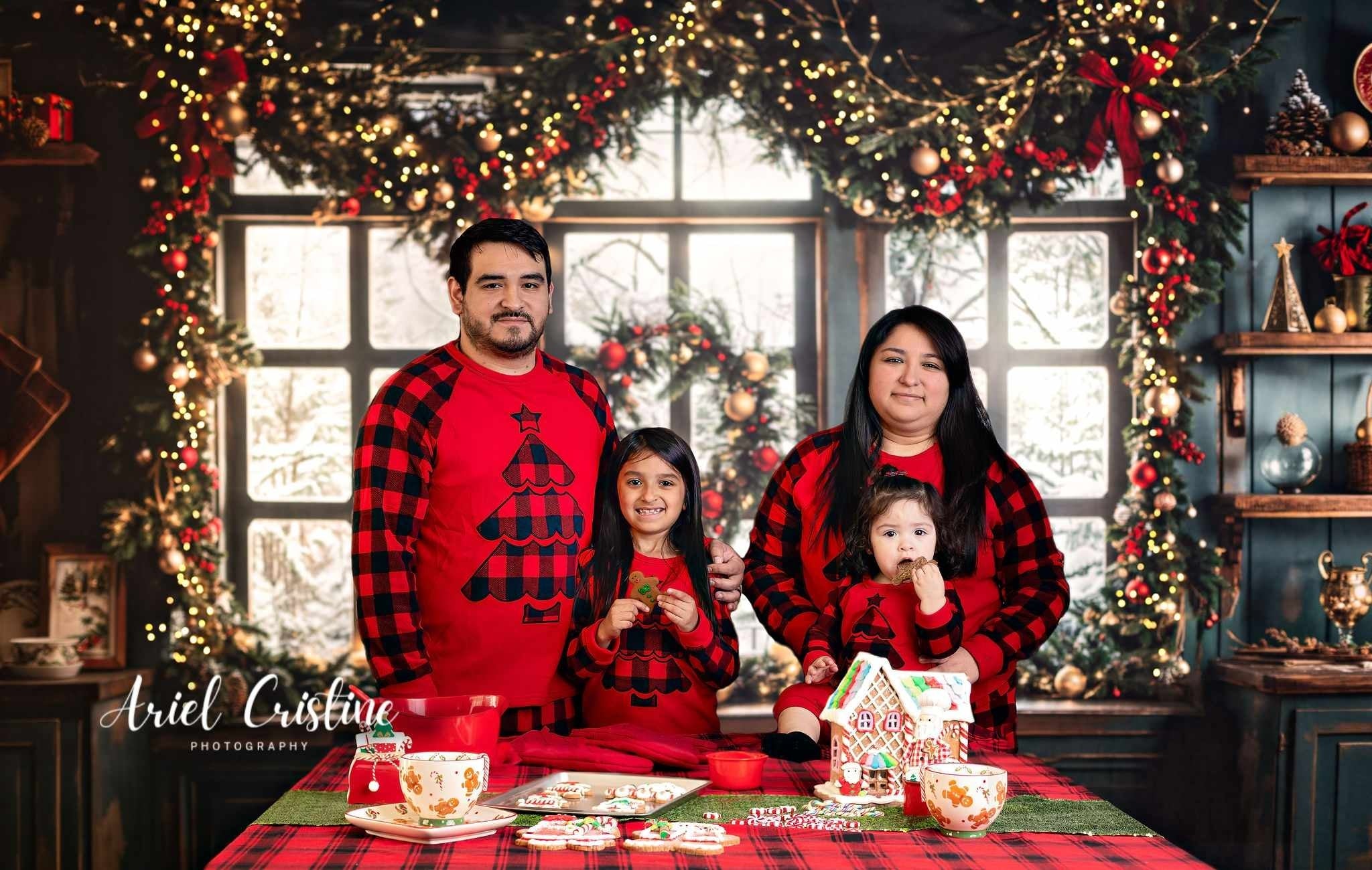 Kate Noël Vintage Vert Cuisine Fenêtre Toile de fond conçue par Emetselch - Kate Backdrop FR