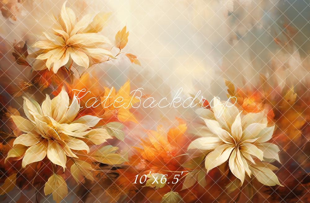 GROUPE VIP - Kate Beaux-Arts Blanc et Jaune Fleurs Toile de fond conçue par Chain Photographie - Kate Backdrop FR