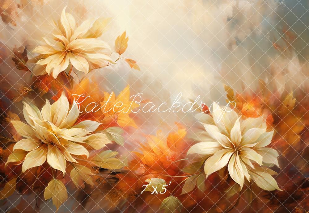 GROUPE VIP - Kate Beaux-Arts Blanc et Jaune Fleurs Toile de fond conçue par Chain Photographie - Kate Backdrop FR