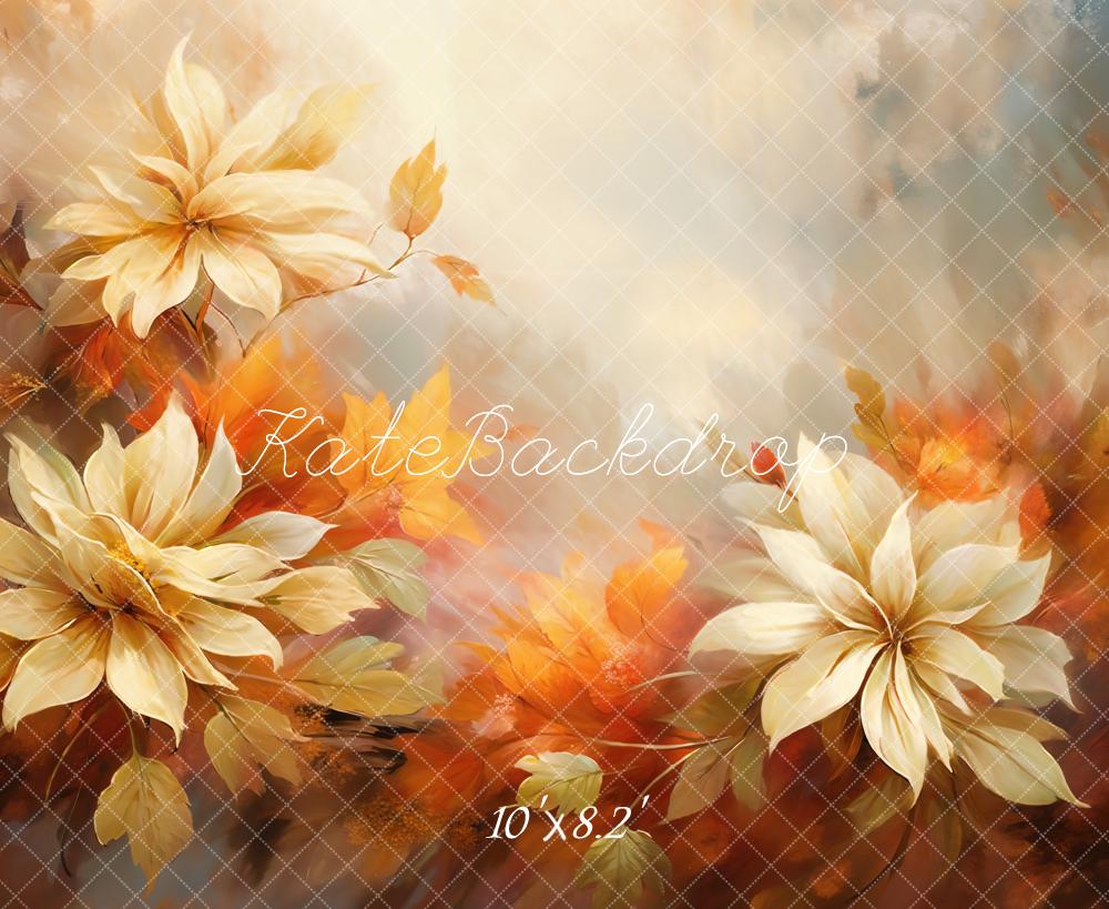 GROUPE VIP - Kate Beaux-Arts Blanc et Jaune Fleurs Toile de fond conçue par Chain Photographie - Kate Backdrop FR