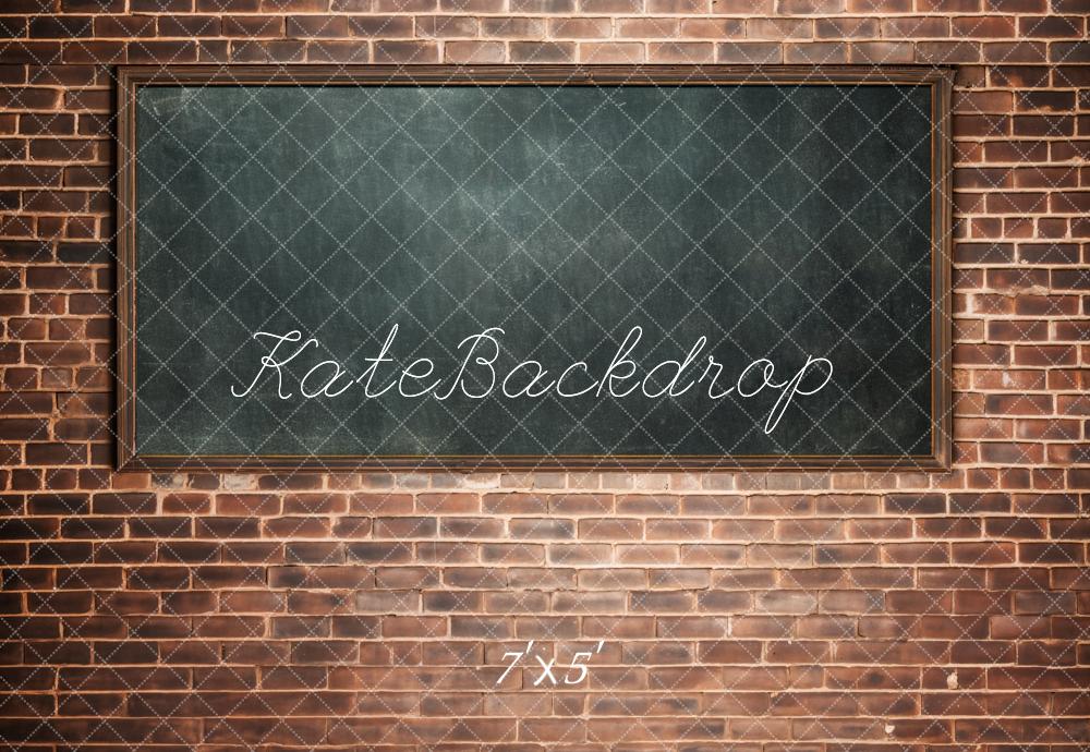 GROUPE VIP - Kate Retour à l'école Tableau noir Mur de briques Toile de fond conçue par Chain Photographie - Kate Backdrop FR
