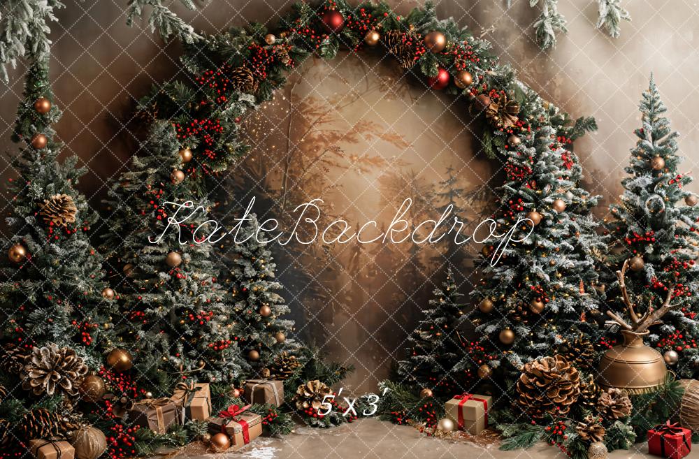Offres Éclair-Kate Noël Plante verte Mur Beige Arche Toile de fond conçue par Emetselch - Kate Backdrop FR