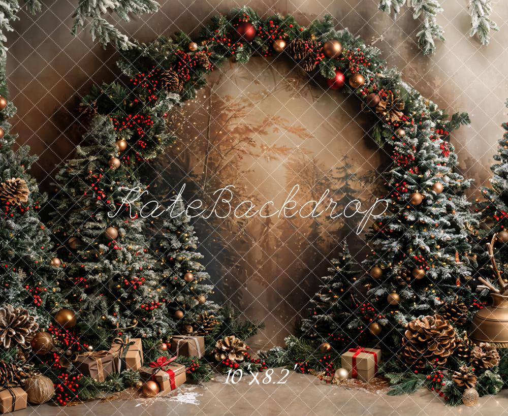 Offres Éclair-Kate Noël Plante verte Mur Beige Arche Toile de fond conçue par Emetselch - Kate Backdrop FR