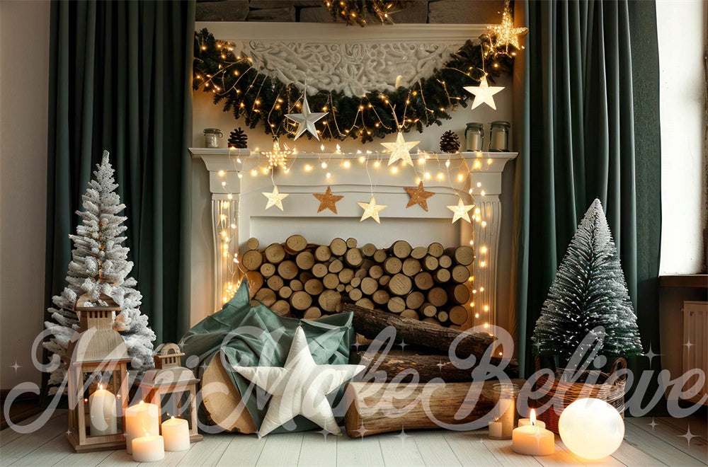 GROUPE VIP - Kate Cheminée Fête Noël Rideau Étoiles Toile de fond conçue par Mini MakeBelieve - Kate Backdrop FR