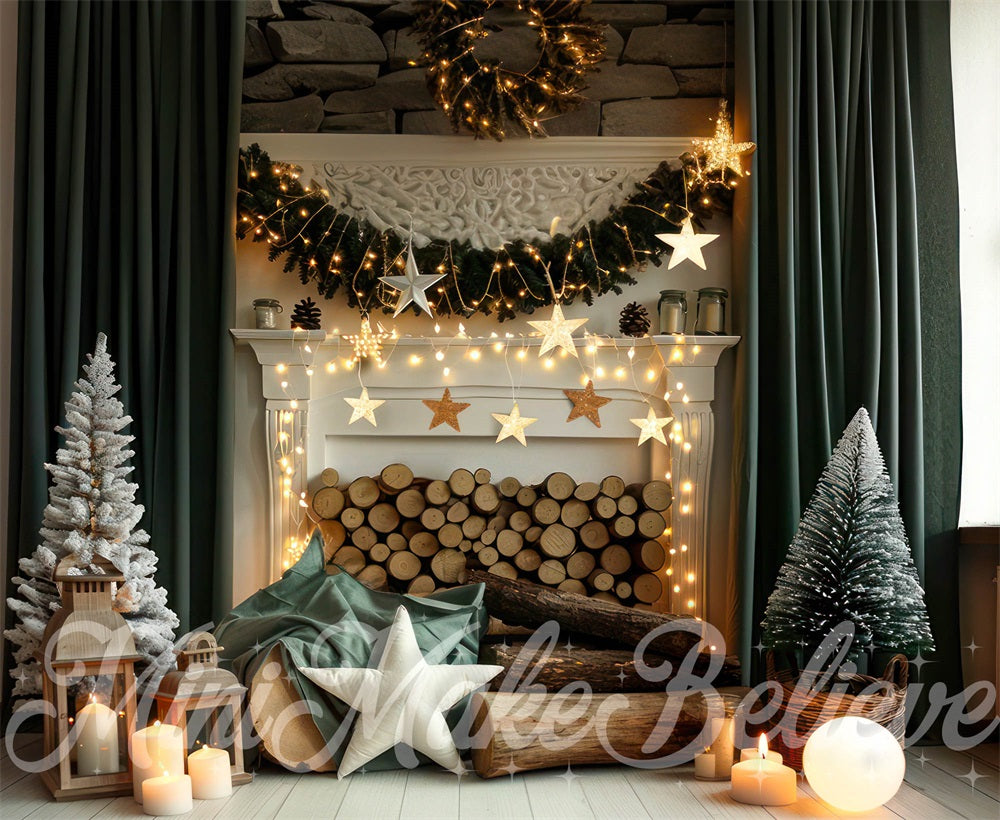 GROUPE VIP - Kate Cheminée Fête Noël Rideau Étoiles Toile de fond conçue par Mini MakeBelieve - Kate Backdrop FR