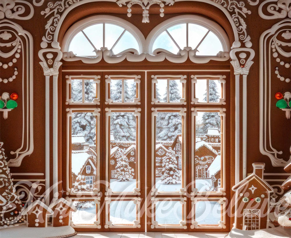 GROUPE VIP - Kate Pain d'épice Intérieur Portes doubles Noël Toile de fond conçue par Mini MakeBelieve - Kate Backdrop FR