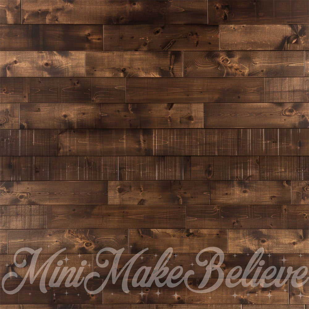 Kate Marron foncé Vieux Sol en bois Toile de fond conçue par Mini MakeBelieve - Kate Backdrop FR