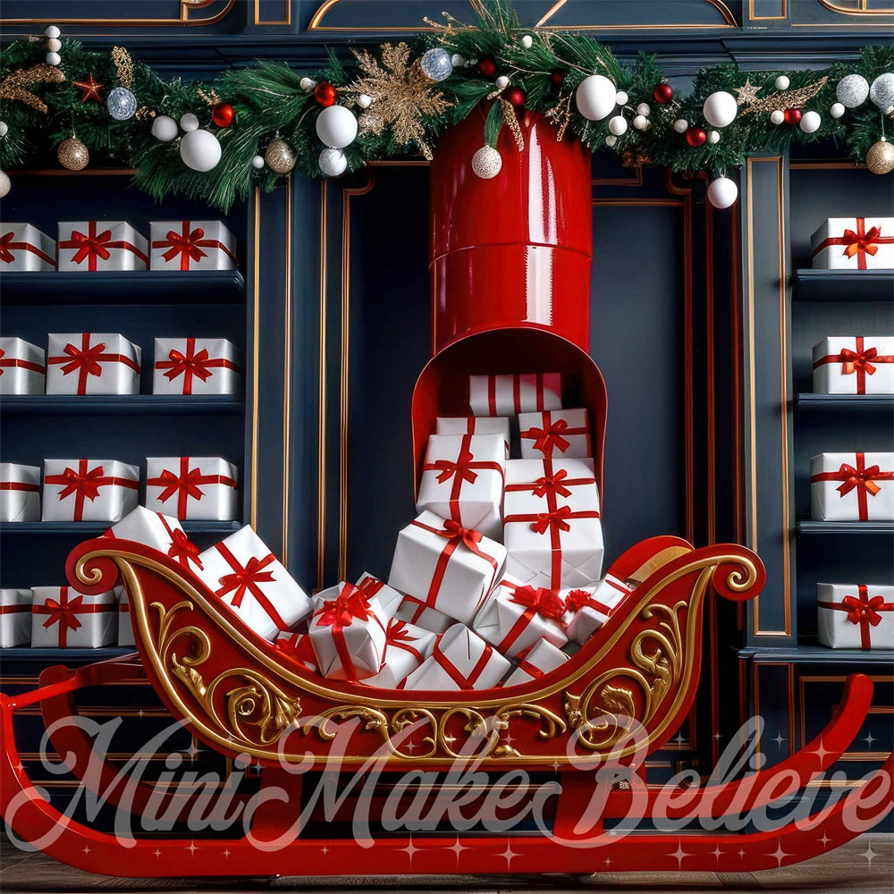 Kate Noël Intérieur Cadeaux Traîneau Toile de fond conçue par Mini MakeBelieve - Kate Backdrop FR