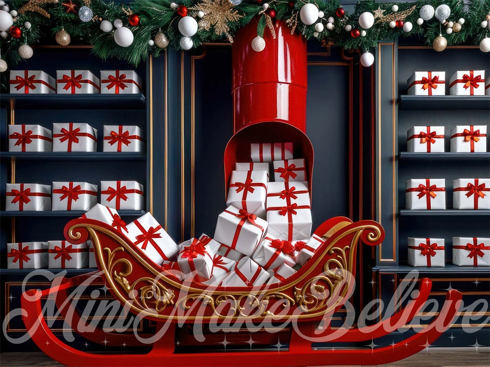 Kate Noël Intérieur Cadeaux Traîneau Toile de fond conçue par Mini MakeBelieve - Kate Backdrop FR