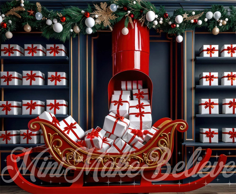 Kate Noël Intérieur Cadeaux Traîneau Toile de fond conçue par Mini MakeBelieve - Kate Backdrop FR