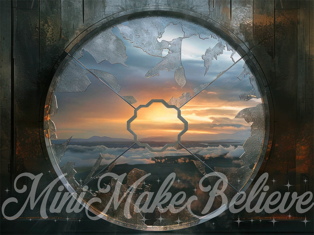 Kate Méchant Océan Fenêtre Ronde Cassé Toile de fond conçue par Mini MakeBelieve - Kate Backdrop FR