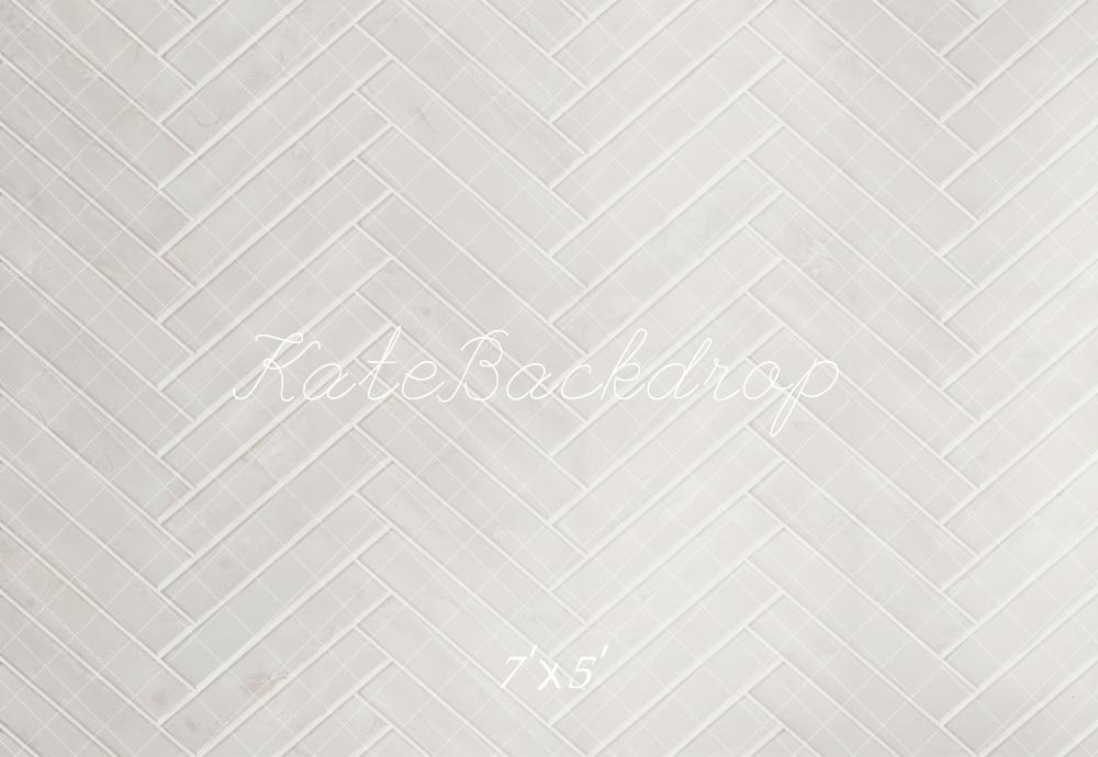 Kate Blanc Parquet à chevrons Sol Toile de fond conçue par Kate Image - Kate Backdrop FR