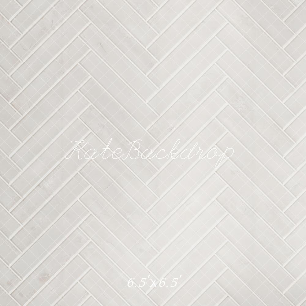 Kate Blanc Parquet à chevrons Sol Toile de fond conçue par Kate Image - Kate Backdrop FR