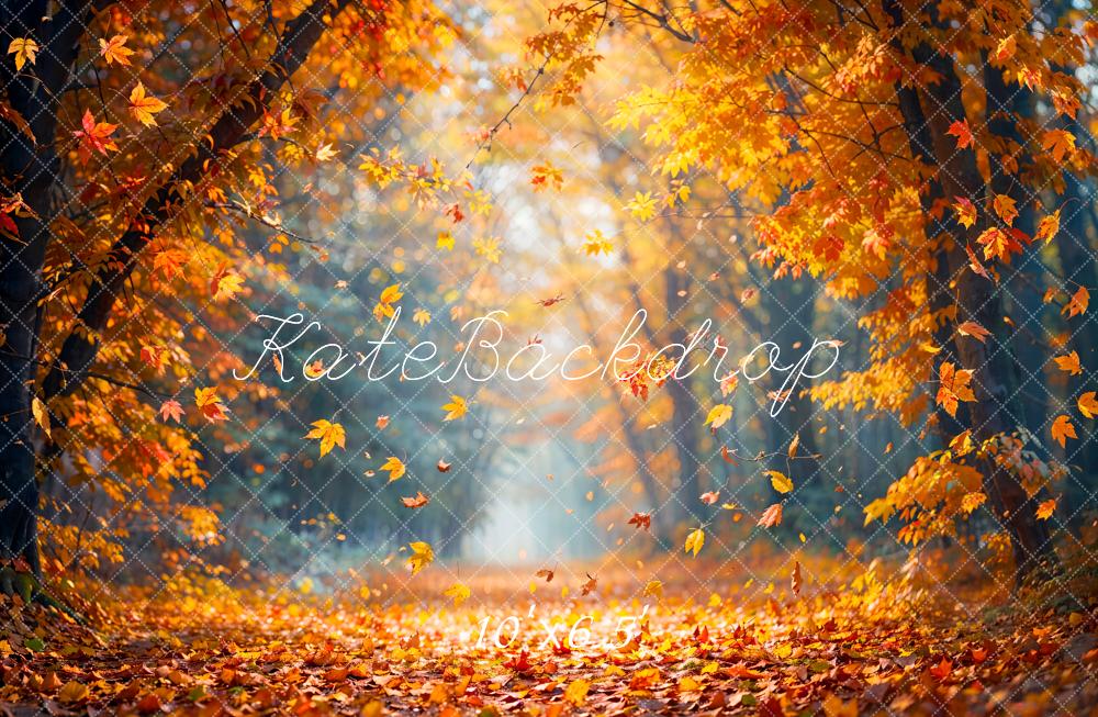 Kate Automne Forêt d'érables Feuilles tombées Toile de fond conçue par Emetselch - Kate Backdrop FR