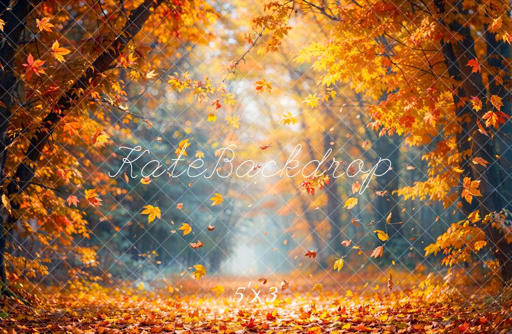 Kate Automne Forêt d'érables Feuilles tombées Toile de fond conçue par Emetselch - Kate Backdrop FR