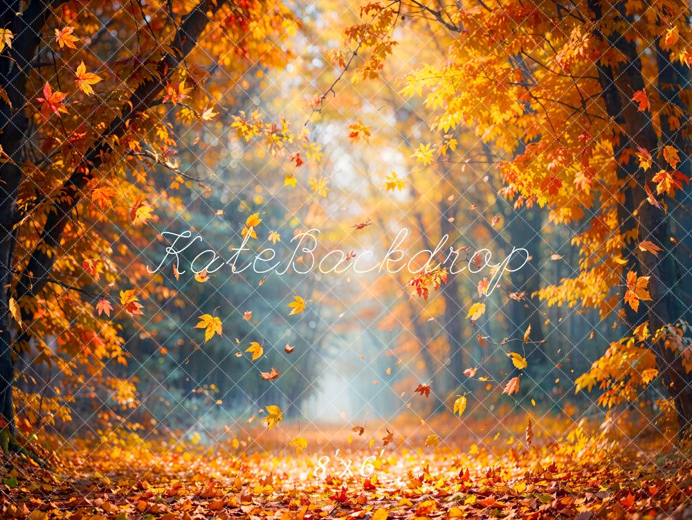 Kate Automne Forêt d'érables Feuilles tombées Toile de fond conçue par Emetselch - Kate Backdrop FR