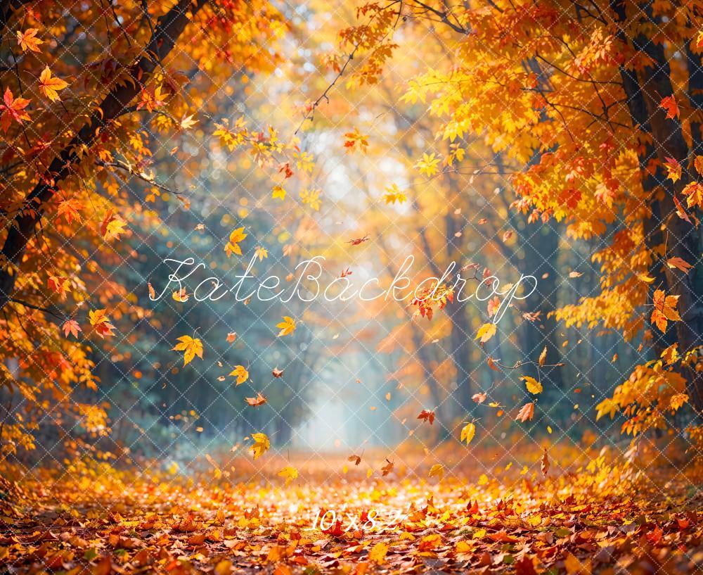 Kate Automne Forêt d'érables Feuilles tombées Toile de fond conçue par Emetselch - Kate Backdrop FR