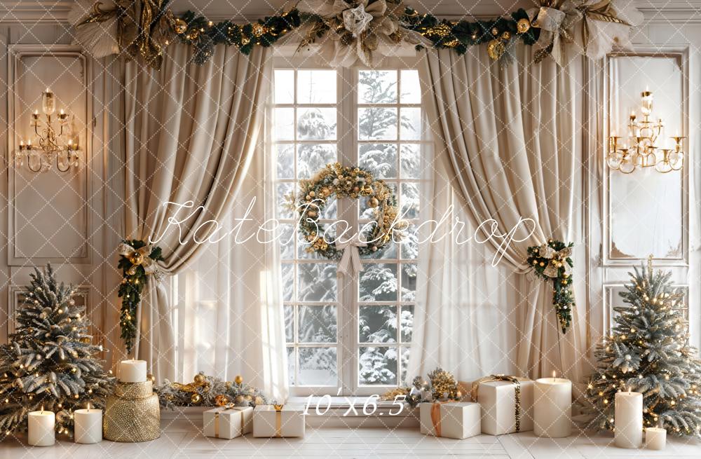 Kate Noël Beige Rideau Fenêtre Classique Toile de fond conçue par Emetselch - Kate Backdrop FR
