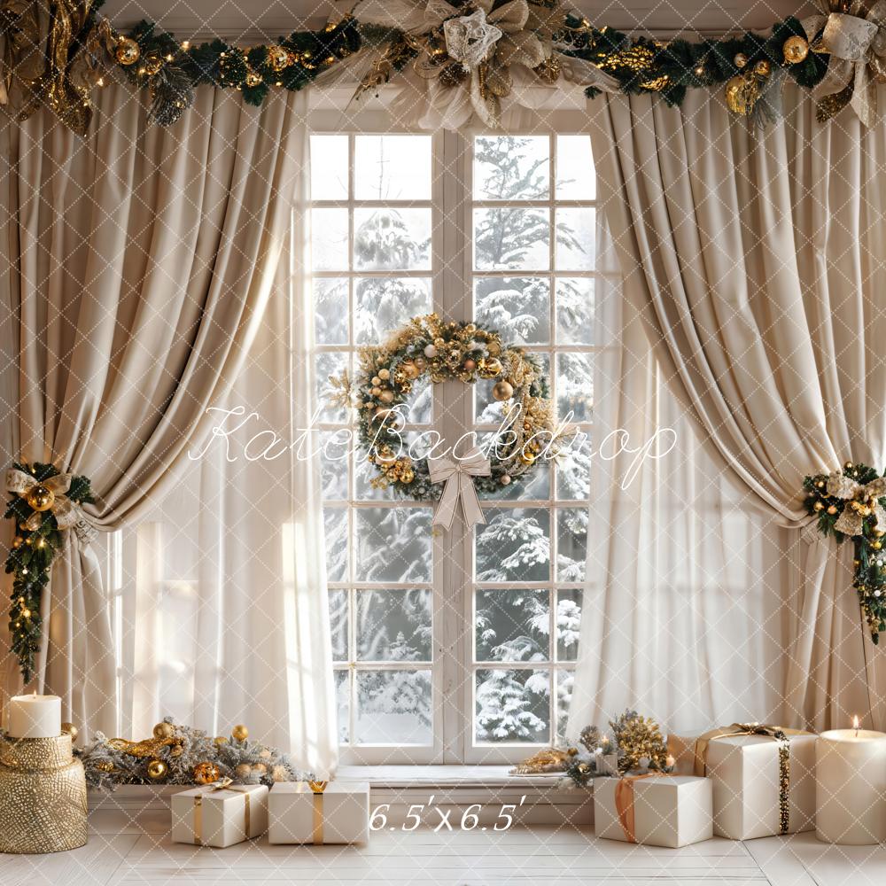 Kate Noël Beige Rideau Fenêtre Classique Toile de fond conçue par Emetselch - Kate Backdrop FR