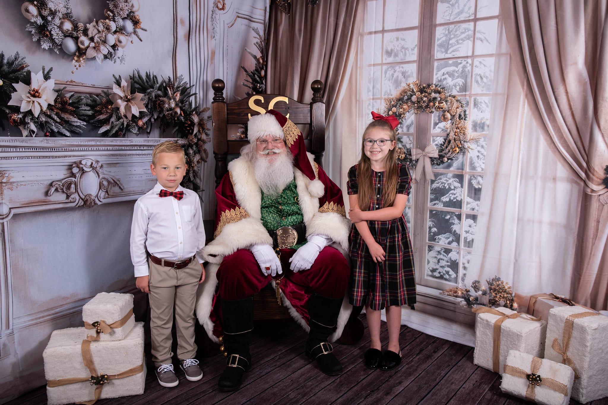 Kate Noël Beige Rideau Fenêtre Cheminée Ensemble de chambre (8pix8pi&10pix8pi&8pix10pi) - Kate Backdrop FR