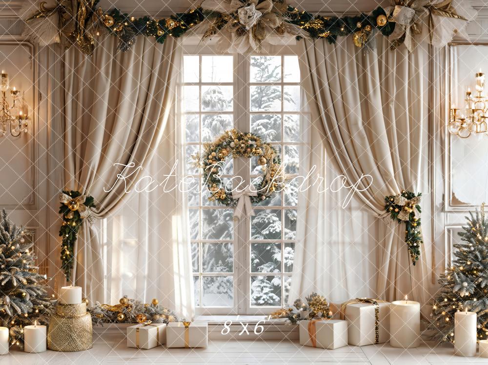 Kate Noël Beige Rideau Fenêtre Classique Toile de fond conçue par Emetselch - Kate Backdrop FR