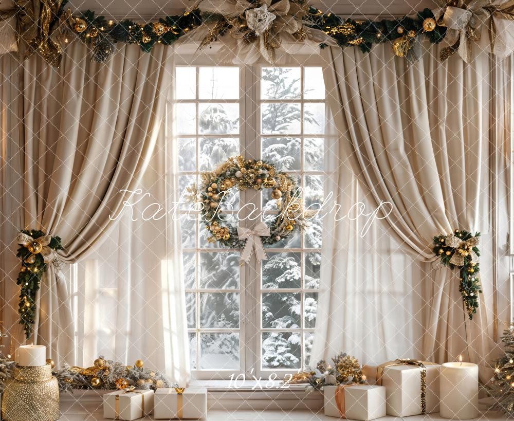 Kate Noël Beige Rideau Fenêtre Classique Toile de fond conçue par Emetselch - Kate Backdrop FR